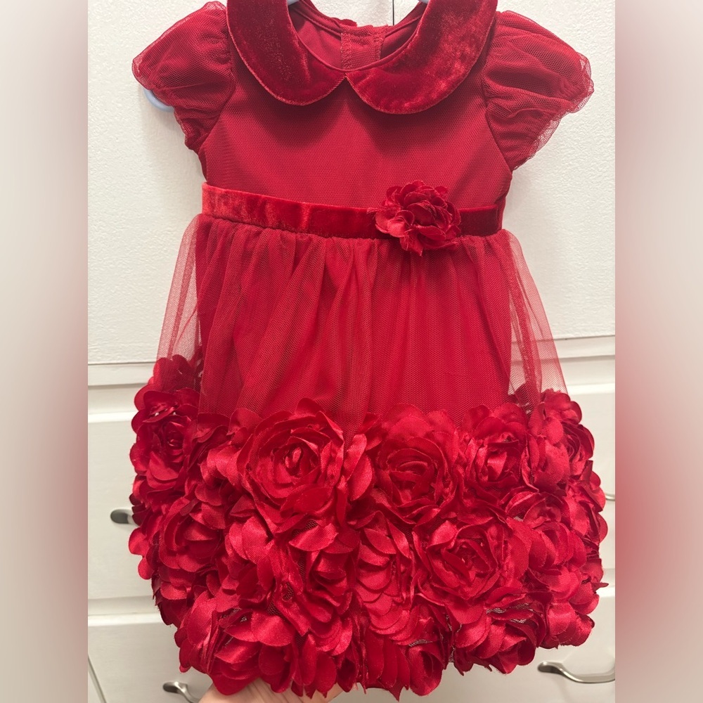Red Floral Baby Dress
